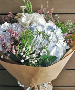 hand-bouquet-blue-hydrangea