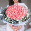 99 Pink Roses in a Bouquet