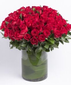 99 red Roses Flower Vase
