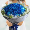 99 dyed blue rose bouquet
