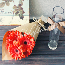 hand-tied-bouquet-gerbera-vase