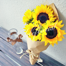 Sunflower Wrap Vase arrangement