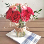 table-flower-arrangement-rose-eucalyptus