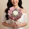 SS-04 Purity single stalk white rose baby breath