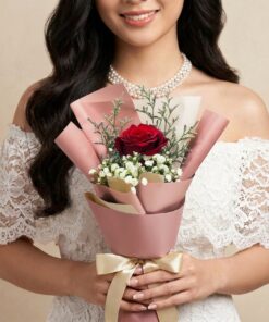 single stem red rose